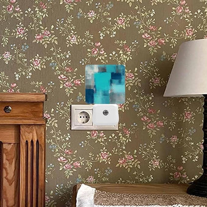 Wall Texture Night Light Turquoise Plug into Wall with Dusk to Dawn Light Sensors 0.5W Warm Nightlights for Bedroom Bathroom Hallway