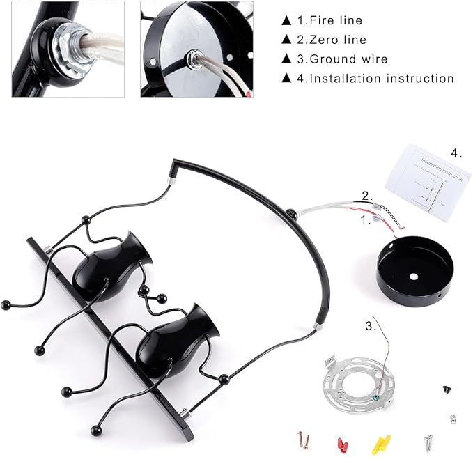 Kawell Humanoid Wall Light Fixtures Modern Wall Lamp Creative Wall Sconce Light Art Deco Max 60W E26 Base for Children Room Bedroom Bedside Living Room Stairs Hallway Restaurant Kitchen