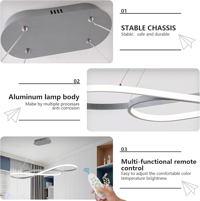 Modern LED Pendant Lights, Dimmable LED Chandelier Lighting