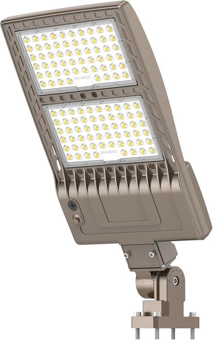 LED Parking Lot Light 400W 320W 240W Adjustable UL ETL Listed 5000K LED Street Light with Photocell 100-277V IP65 Outdoor Commercial Area Flood Security Lighting Arm Mount