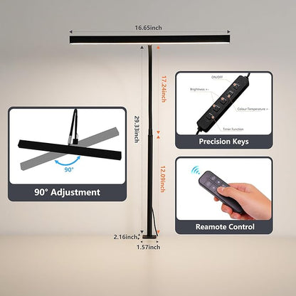 LED Desk Lamp for Office Home, Adjustable Flexible Eye-Caring Desk Light with,5 Modes 10 Brightness Adjustment, USB Adapter Desk Lamp with Clamp-T-B
