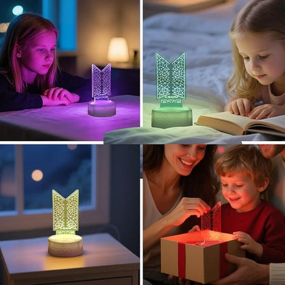 Bangtan Boys 7 Colors LED Acrylic Night Light Bedside Lamps Bedroom Home Room Decoration for Army Fans Gifts