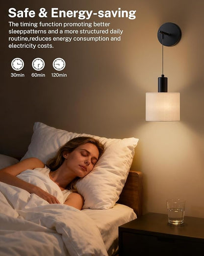 SAIMAND Battery Operated Wall Sconce Set of 2, Wireless Rechargeable Wall Lights with Remote Control, 9 Colors Dimmable LED Lamps, Modern Cordless Sconces for Bedroom Living Room Hallway(Black)