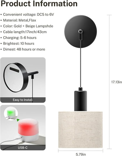 SAIMAND Battery Operated Wall Sconce Set of 2, Wireless Rechargeable Wall Lights with Remote Control, 9 Colors Dimmable LED Lamps, Modern Cordless Sconces for Bedroom Living Room Hallway(Black)