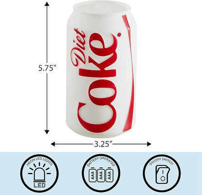 Diet Coke Squishy Night Light 5.7" LED Soft Mood Lamp for Decor, Kids Bedrooms, Collectors & Gift Giving