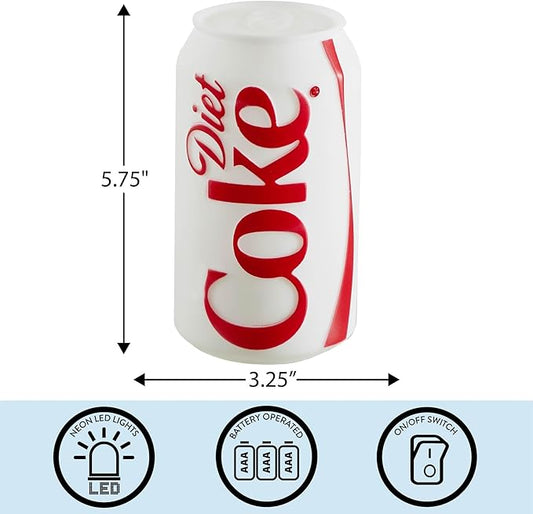 Diet Coke Squishy Night Light 5.7" LED Soft Mood Lamp for Decor, Kids Bedrooms, Collectors & Gift Giving