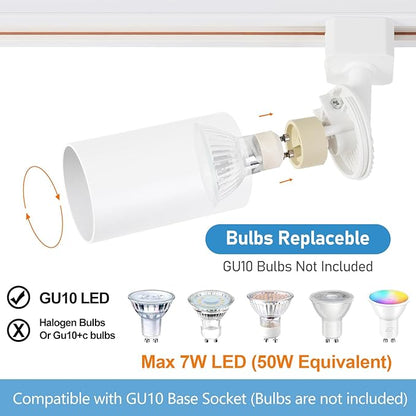 12-Light LED Track Lighting Kit with 13FT H Track Lighting Rails & Floating Canopy Connector, GU10 Track Light Kit, Modern Kitchen Track Lighting Fixtures Ceiling Spot Light, White(No Bulbs)