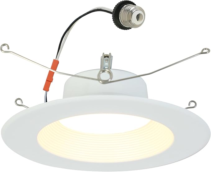 KSANA Recessed Lighting 6 Inch, 5CCT White LED Can Lights for Ceiling, 5 Colors Selectable-2700K/3000K/3500K/4000K/5000K,13.5W=90W, Dimmable Retrofit Downlight with Baffle Trim