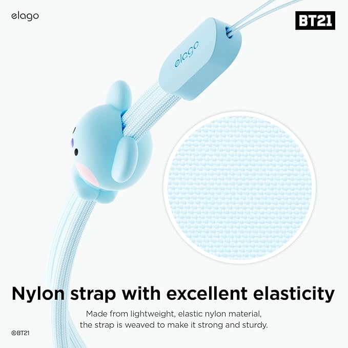 elago | LINE FRIENDS BT21 [OFFICIAL MERCHANDISE] Lanyard Wrist Strap, phone charm, keychain, Anti drop, Adjustable Button