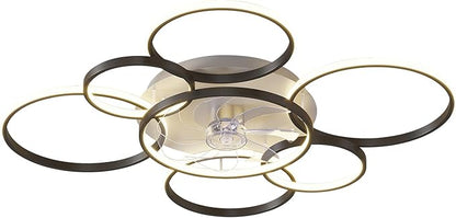 41" Modern Ceiling Fan with Lights, Flush Mount Ceiling Fan with Tri-Color Light 6-Speed Wind, Low Profile Ceiling Fans with Led Light and Remote Control for Living Room Bedroom Dining Room