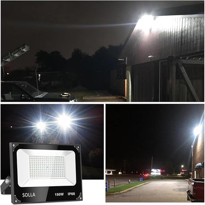 2 Pack 150W Led Flood Lights, 15000lm 6000K Daylight White Exterior Flood Lighting, Outdoor Indoor Lights Fixture, Security Floodlight Spotlight for Yard, Garden, Garage, Rooftop