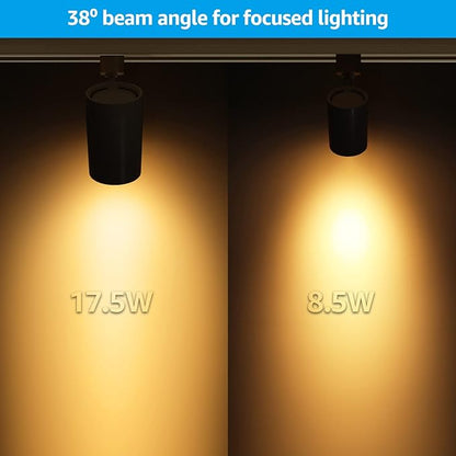 LEONLITE 8-Pack Retail Pro Series 17.5W LED H Track Lighting Heads, ETL, Commercial Dimmable H Track Light Heads for Store Shop Restaurants, CRI90 Track Lighting, 3000K, Matte Black