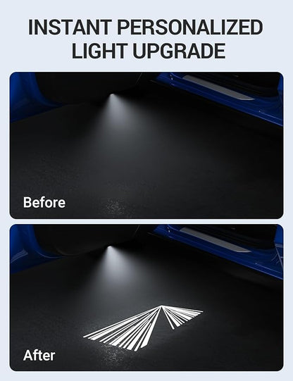 Motrobe 4PCS Puddle Lights for Tesla Model Y Juniper 2025 2026 Model 3 Highland 2024-2026 4K HD Ultra-Bright Light Carpet Door Projector Lights No Error Code Never Fade Tesla Accessories