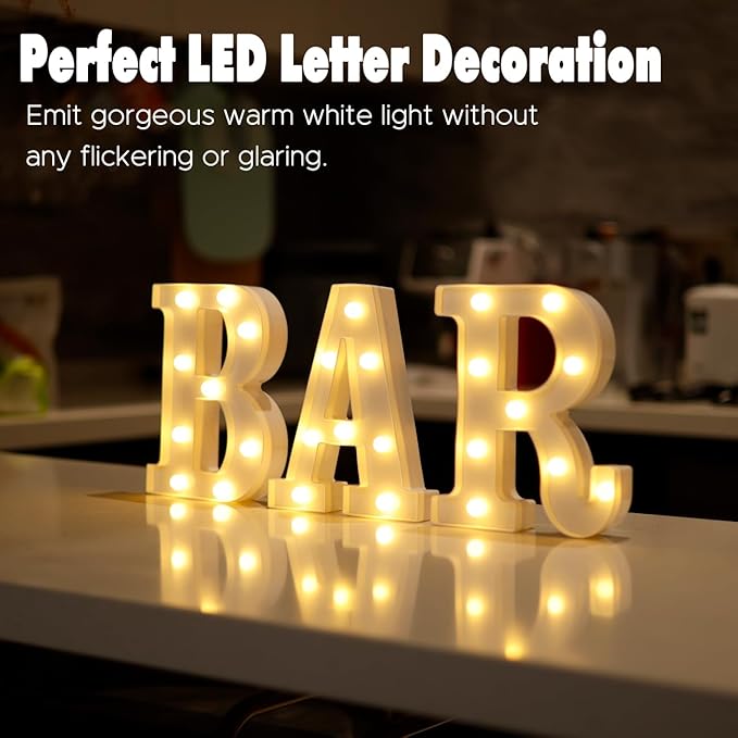 Small Led Marquee Letters, Light Up Letters, 8.58 Inch Led Letter Lights, Battery Powered Lighted Sign for Table, Party, Birthday, Christmas Decor (Letter B)
