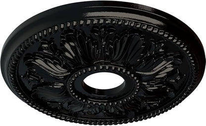 Ekena Millwork CM18ED1BPS Edinburgh Ceiling Medallion, 18 1/8 OD x 3 1/2 ID x 2 3/4 P, Black Pearl