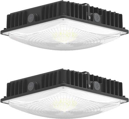 2 Pack LED Canopy Light Fixture,70W, 300W HID/HPS Replacement, 9.5" x 9.5", LED Shop Light, 5700K, AC100-277V, IP65 Waterproof,Canopy Light Outdoor for Gas Station Warehouse(70W-2Pack)