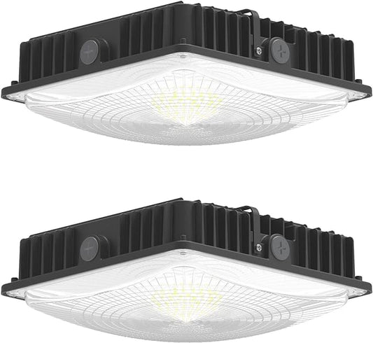 2 Pack LED Canopy Light Fixture,70W, 300W HID/HPS Replacement, 9.5" x 9.5", LED Shop Light, 5700K, AC100-277V, IP65 Waterproof,Canopy Light Outdoor for Gas Station Warehouse(70W-2Pack)