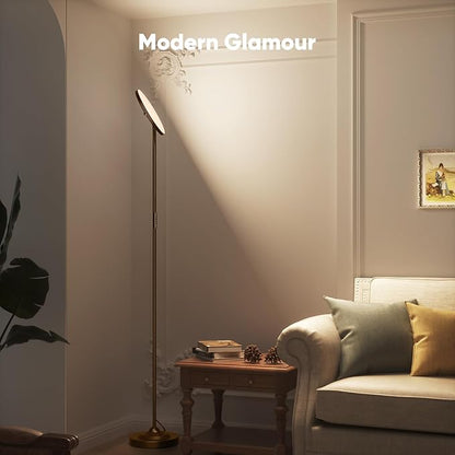SIBRILLE 36W LED Floor Lamp, Super Bright Standing Lamp, Modern Stepless Dimmable Torchiere Tall Lamp with Remote Control, 350°Rotating Head Reading Floor Lamp for Living Room, Bedroom, Office