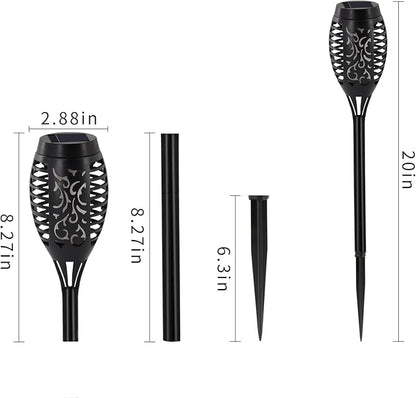 Blue Solar Lights, Halloween Decorations Outdoor 8 Pack Solar Torch Lights with Flickering Flame, 12 LED Mini Tiki Torches Waterproof for Landscape Pathway Dusk to Dawn Auto On/Off