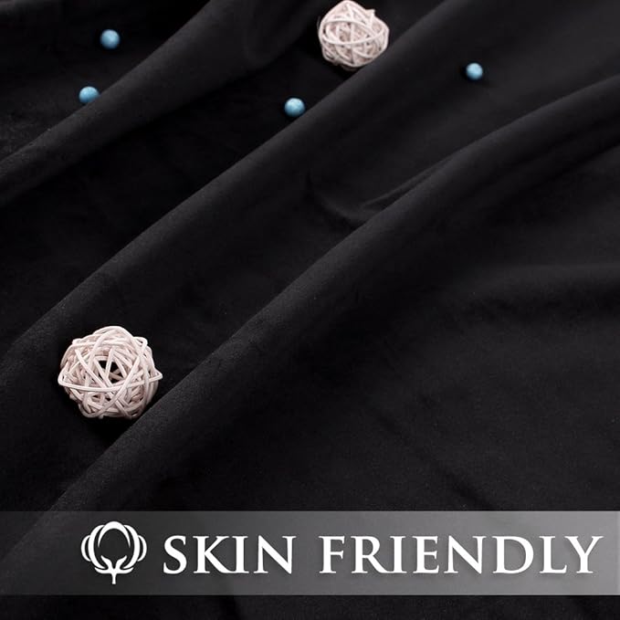 StangH Black Door Curtains - Super Soft Velvet Blackout Curtains Thick Privacy Room Divders for Living Room/Office Window Drapes for Bedroom, W52 x L80 inches, 1 Panel