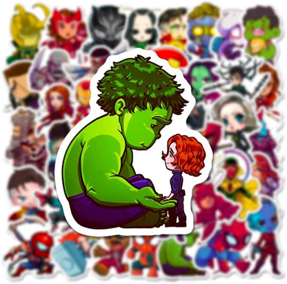 200PCS Cartoon Character Superhero Stickers for Kids Waterproof Vinyl Superhero Stickers Bulk for Water Bottles Skateboard Luggage Laptop Bumper Boys Teens Adults