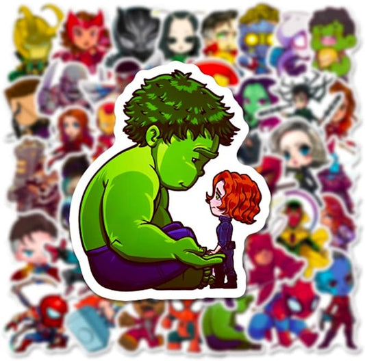 200PCS Cartoon Character Superhero Stickers for Kids Waterproof Vinyl Superhero Stickers Bulk for Water Bottles Skateboard Luggage Laptop Bumper Boys Teens Adults