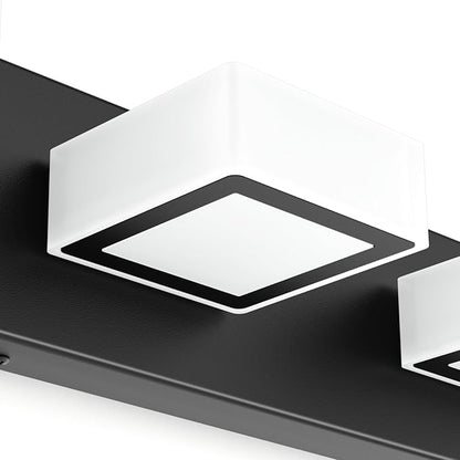 Ralbay Black Bathroom Vanity Lights 24inch Metal Acrylic LED Modern Bathroom Wall Lighting Fixtures Over Mirror Matte Black (White Light 6000K, Non-dimmable)