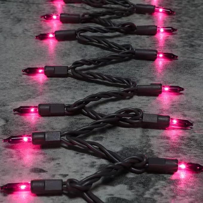 Brown Wire, Purple Incandescent Bulb 100 Mini String Lights for Indoor Halloween Tree Home Garland Birthday Wedding Party Festival Decoration