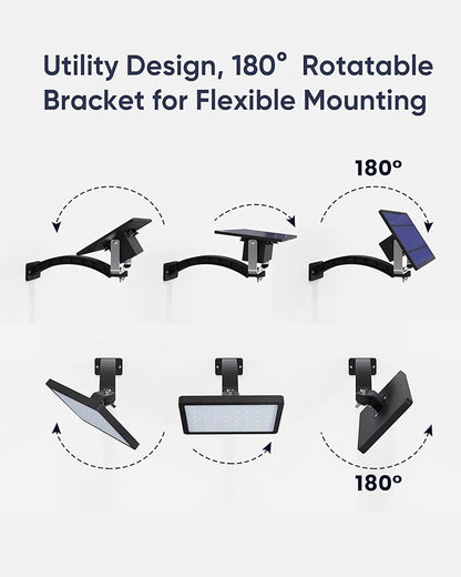 JACKYLED Solar Flood Lights Outdoor Security Light IP65 Waterproof Motion Sensor Dusk to Dawn Solar Light 180 Degree Adjustable Angle Floodlight for Shed,Barn,Ceiling Porch,Doorway,Yard