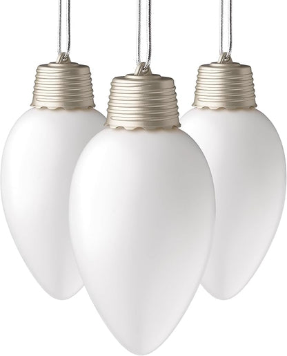 Xodus Innovations WP900-3 Battery Powered Hanging Decorative Outdoor Pulsing 8 inch C9 Bulb Style Light with Sensor Turns-On at Dark, Pack of 3, White