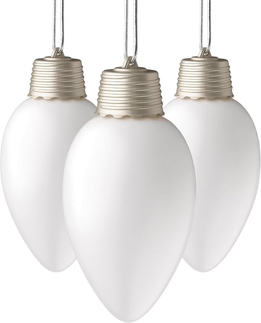 Xodus Innovations WP900-3 Battery Powered Hanging Decorative Outdoor Pulsing 8 inch C9 Bulb Style Light with Sensor Turns-On at Dark, Pack of 3, White