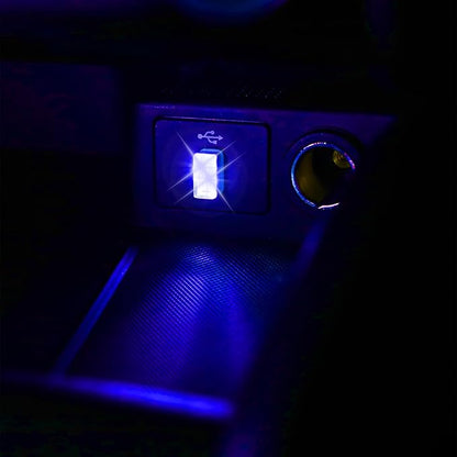 2 Pcs USB LED Car Interior Atmosphere Lamp, Night Light LED Decoration Light Ambient Lighting Kit Interior LED Lights, Portable Vehicle Ambient Lighting Kit for All Car Interior Accessories (Blue)