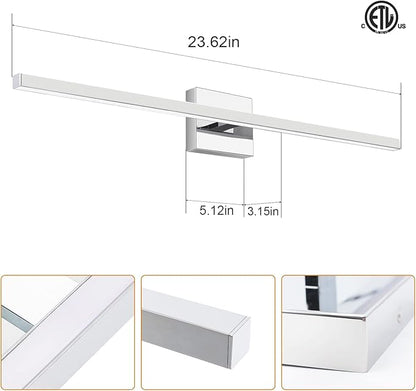 VOLISUN Modern Bathroom Vanity Light 31.5 inch, 18W Dimmable 5CCT Led Bathroom Light Fixture Over Mirror, Chrome Bar Wall Lights for Bathrooms Mirror Cabinets Bedroom-ETL Certificated