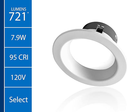 DLR4(v6) 4-inch White Selectable Recessed LED Downlight (DLR4607120SWH)