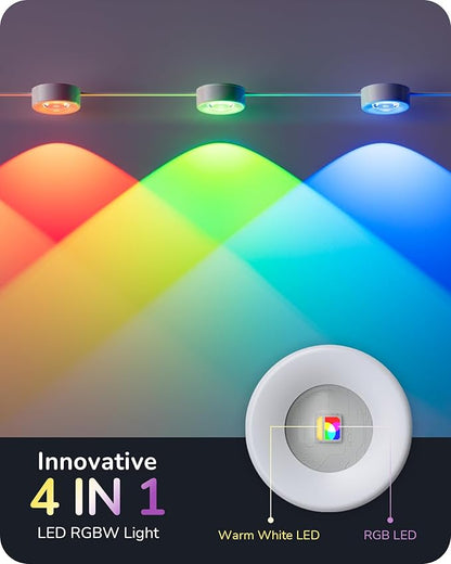EDISHINE 120ft Smart Outdoor Permanent Lights, 80 RGB+IC LED Eave Lights, App/Voice/Remote Control, 50 Scene Modes for Party & Holiday Decor, IP67 Waterproof Outdoor Decor Lights