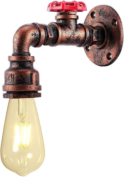 Kawell Vintage Wall Light Fixtures Industrial Retro Wall Sconce Light Creative Water Pipe Wall Lamp Iron Art E26 60W Max for Bedroom Kitchen Restaurant Loft Cafe Bar Hallway