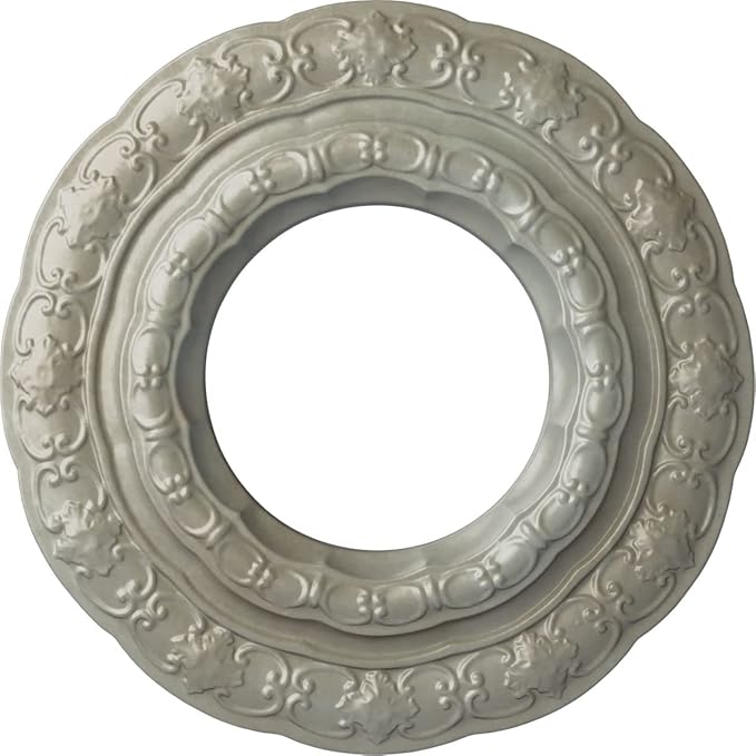 Ekena Millwork CM15LIFLS 15 3/8"OD x 7"ID x 1"P Lisbon Ceiling Medallion, Flash Gold