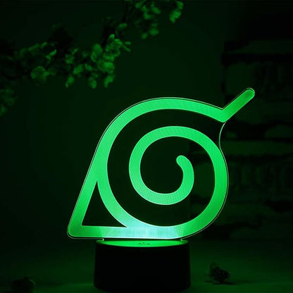Otaku Lamps Konoha Leaf Naruto – Anime Night Light, 16 Color RGB LED – Gift for Otaku