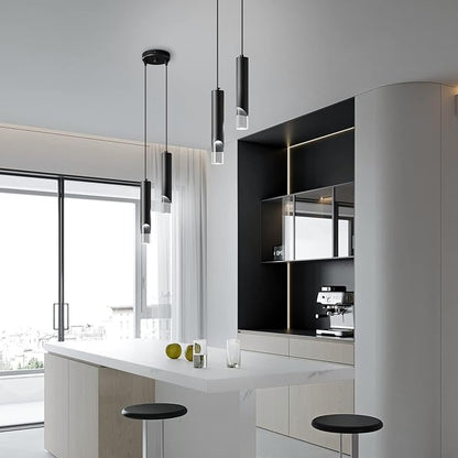 Modern Pendant Light Kitchen Light Fixture Dimmable LED Black Mini Pendant Lights Dinning Room Black Pendant Lighting for Kitchen Island Bedroom (2-Light)…
