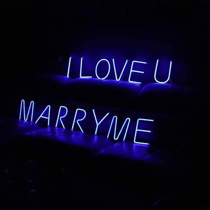 Blue Neon Letters Light LED Letter Signs USB/Battery Powered Lights LED Alphabet Sign Marquee Letter Decor Night Lights for Birthday Anniversary Bar Christmas Gifts Wedding Party Decoration (B)