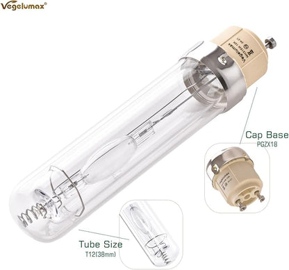 MH 315W Metal Halide Grow Light Bulb Lamp Full Spectrum CCT 10000K,High Efficiency Enhanced Blue Spectrum CDM for Flowering,Compatible with CMH 315 Grow Bulb Fixture PGZX 18 Socket,2Pack