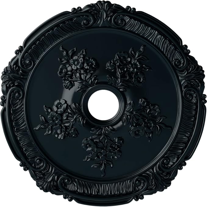 Ekena Millwork CM26ATNSF - 26"OD x 3 3/4"ID x 1 1/2"P Attica with Rose Ceiling Medallion (Fits Canopies up to 4 1/2") - Ceiling Medallion, Night Shade