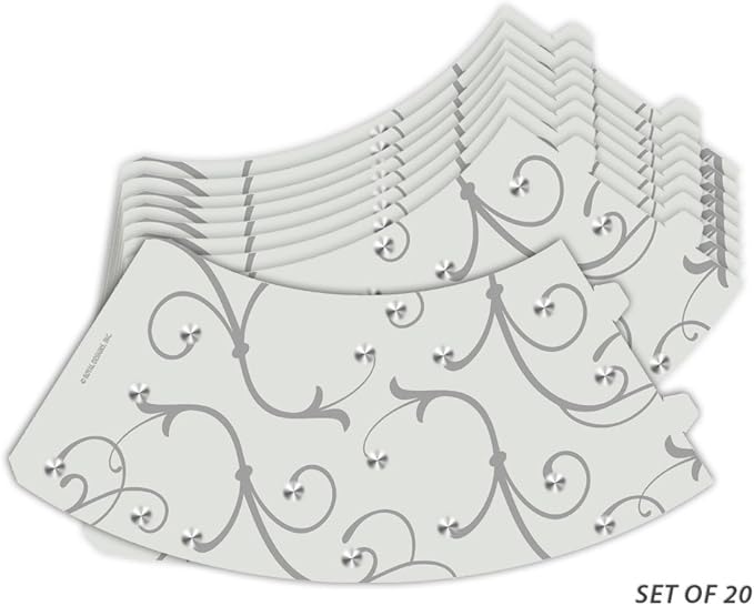 Royal Designs Vellum Tea Light Paper Wine Glass Lampshade, Gray Flower, Set of 20 (TLS-1016-20)