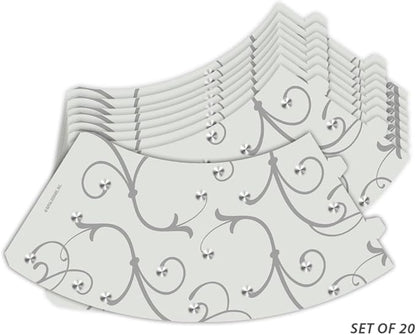 Royal Designs Vellum Tea Light Paper Wine Glass Lampshade, Gray Flower, Set of 20 (TLS-1016-20)