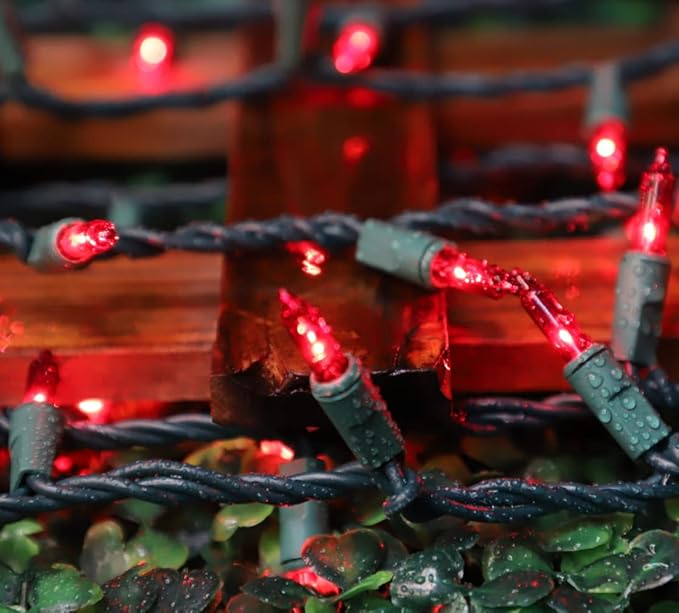 LAMPHOME Red Valentines Day Decor Lights,100 Count 19.6FT Mini Valentine's Lights,Red Christmas String Fairy Lights Outdoor Indoor Plug in for Room Party Wedding Tree Valentines Day Decorations