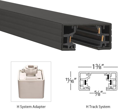 WAC Lighting H Track 120V Live End Power Feed Connector to Power Track from Either End for H Style 3-Wire Track Systems in Black
