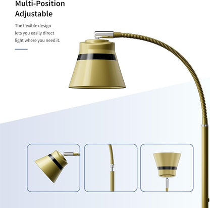 AXX Gold Desk Lamp, 24-Inch Table Light for Home Office/Bedroom/College Dorm Room, LED Bulb Included, 1000LM, 3 Color Modes, 10 Dimmable Levels, Metal