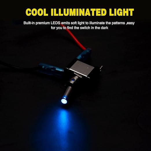 Nilight 5PCS LED Toggle Switch ON Off 12V Blue Lighted Aircraft Safety Cover Heavy Duty 20A SPST 3 Pin Rocker for Automotive Cars Trucks Boats Racing Cars,2 Years Warranty
