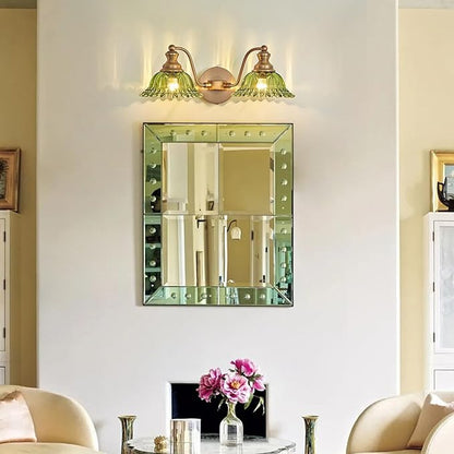 XIEDUN Green 2 Light Vanity Light Bathroom Light Vintage Bathroom Light Fixtures