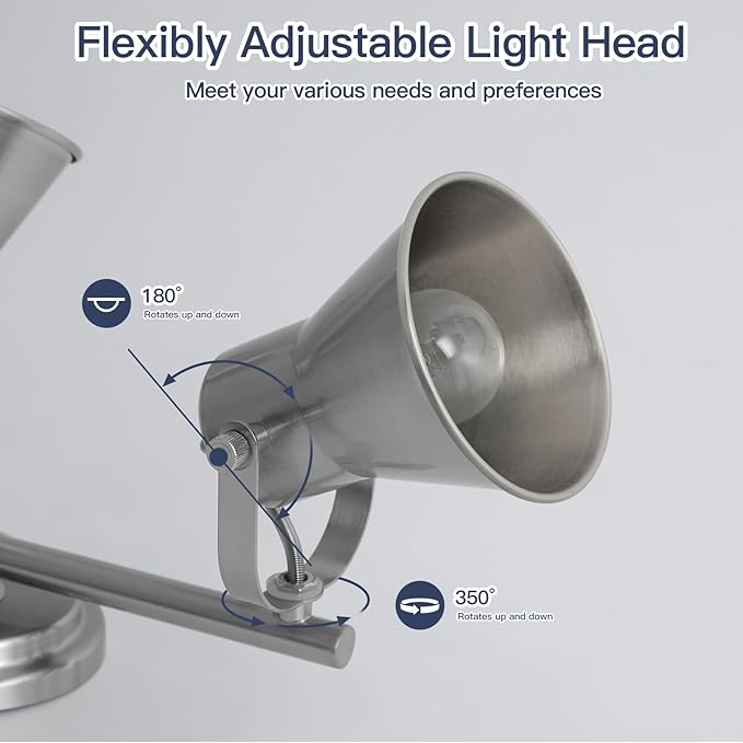 4-Light Track Lighting Fixtures Ceiling, Industrial Modern Kitchen Track Lighting, Nickel Directional Ceiling Light, for Kitchen Island, Dining Room, Living Room
